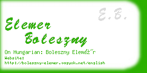 elemer boleszny business card